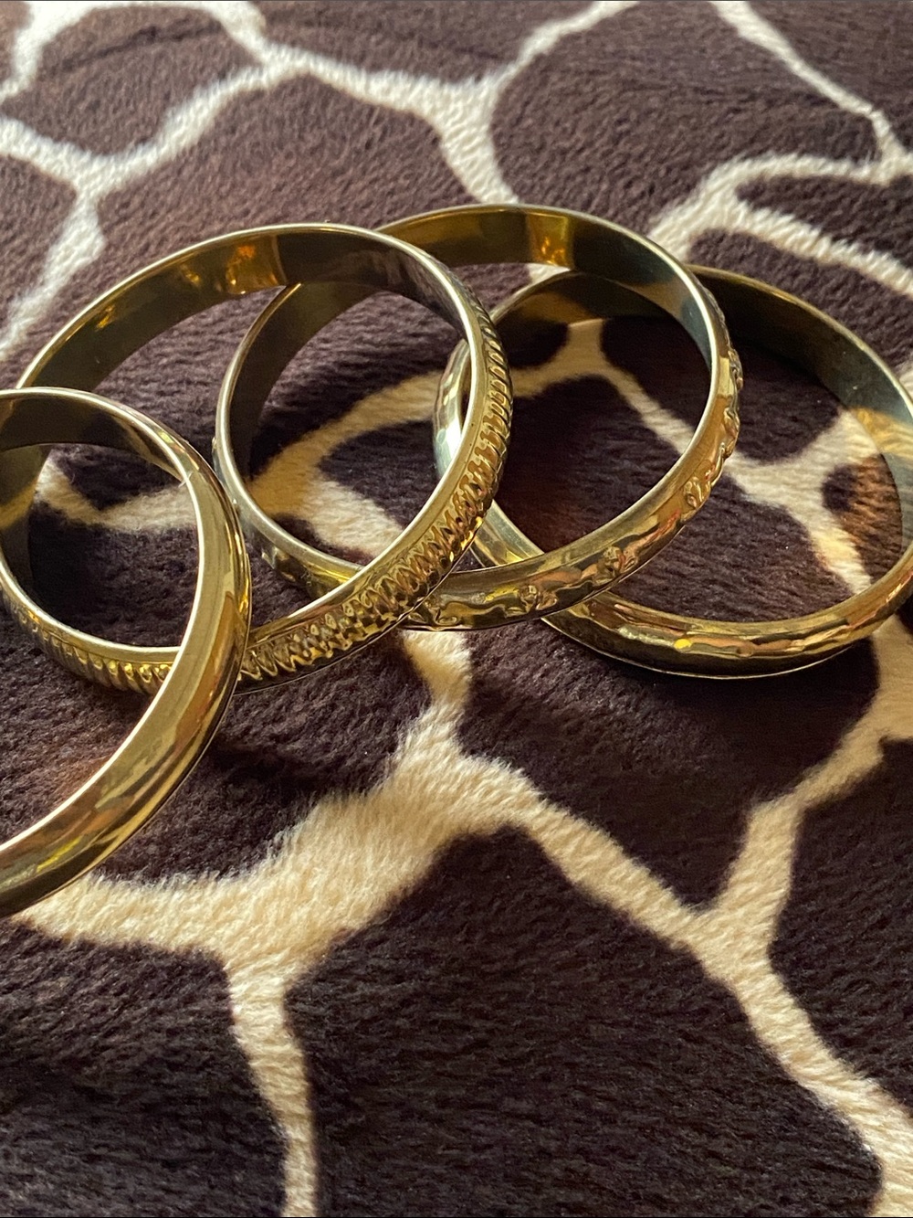 Vintage 80’s Brass Bangle Set of Four